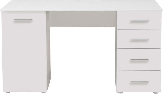 Schreibtisch Liber Holz Weiß 135x50x75.5cm