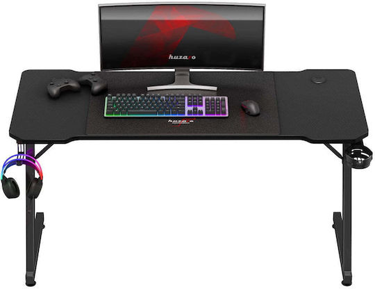 Gaming Office Hero Wooden Black with Metal Legs 140x60x74cm