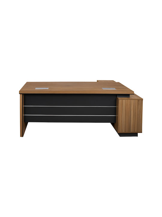 Corner Professional Office Supreme Wooden Natural 199x180x76cm