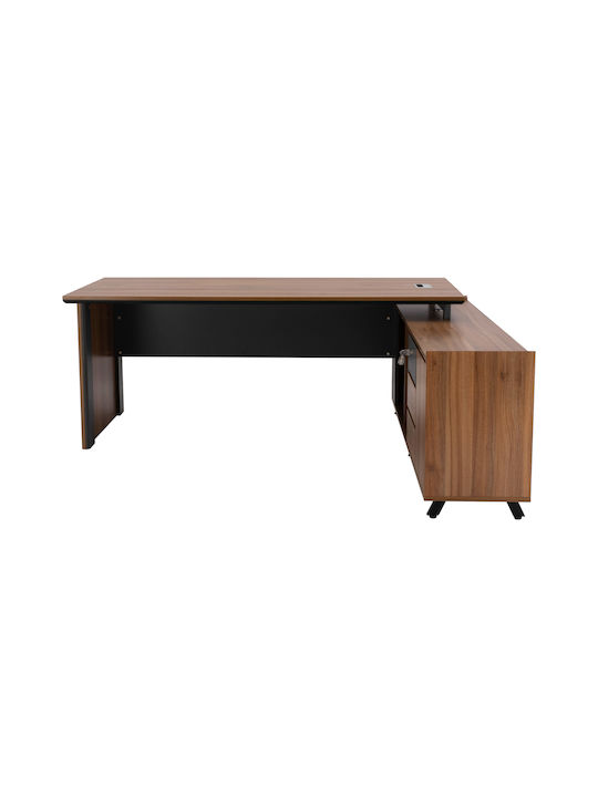 Corner Professional Office Supreme Wooden Brown 200x180x76cm
