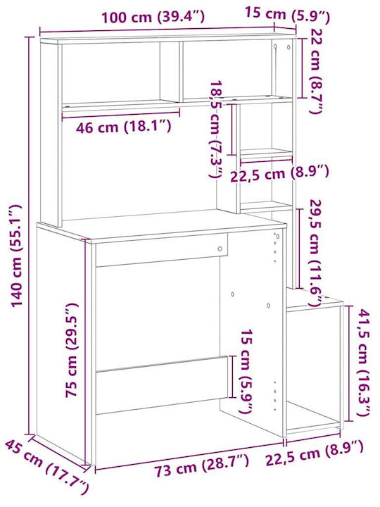 Computer Office Wooden Coffee 100x45x140cm