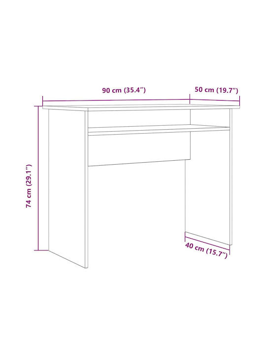 Γραφείο Ξύλινο Καφέ 90x50x74εκ.