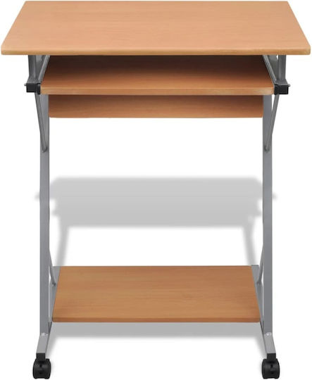 Computer Büro Holz Beige mit Metallbeinen 60x40x75cm