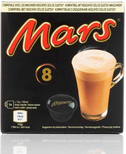 Nescafe Chocolate Capsules Mars Caramel Compatible with Dolce Gusto Machine 8caps