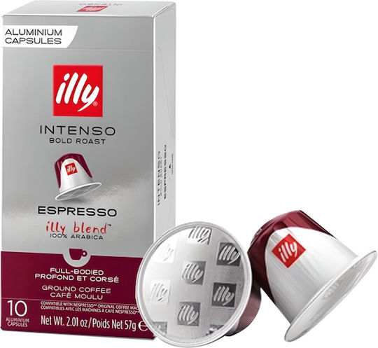 Illy Κάψουλες Espresso Intenso Συμβατές με Μηχανή Nespresso 10caps