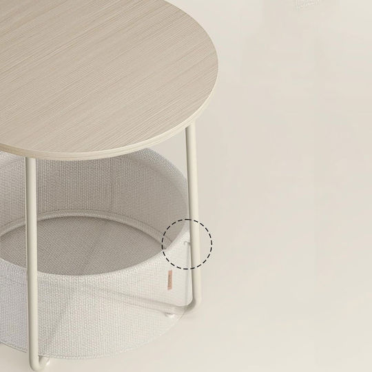 Round Metal Side Table Beige W45xL45xH50cm