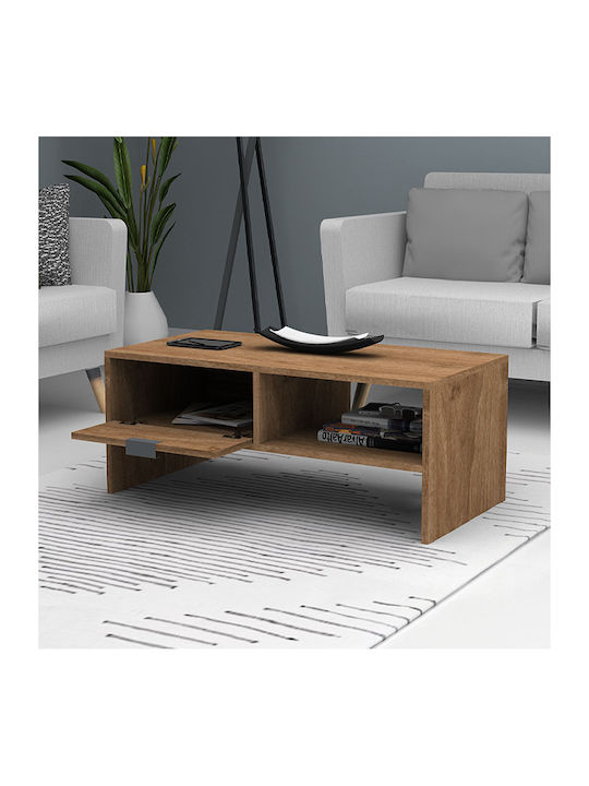 Megapap Rechteckiger Zentraler Kaffeetisch Galaxy Holz Nussbaum M100xL50xH42cm