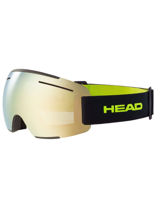 Head F-lyt Μάσκα Σκι & Snowboard Ενηλίκων Κίτρινη με Φακό σε Κίτρινο Χρώμα