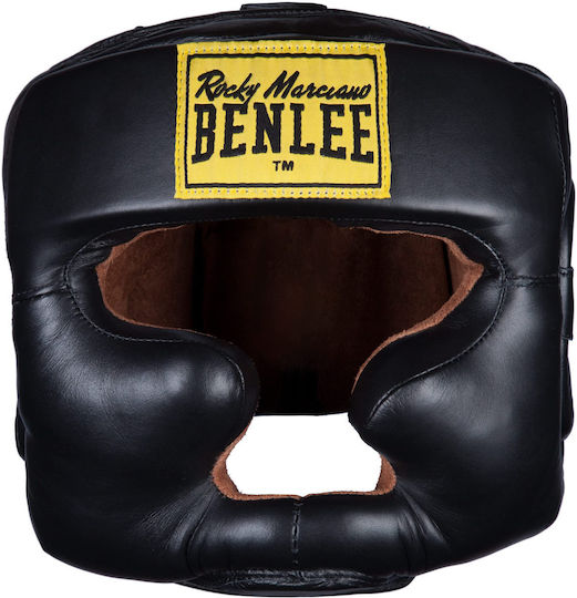 Benlee Adult Full Face Boxing Headgear Leather Black