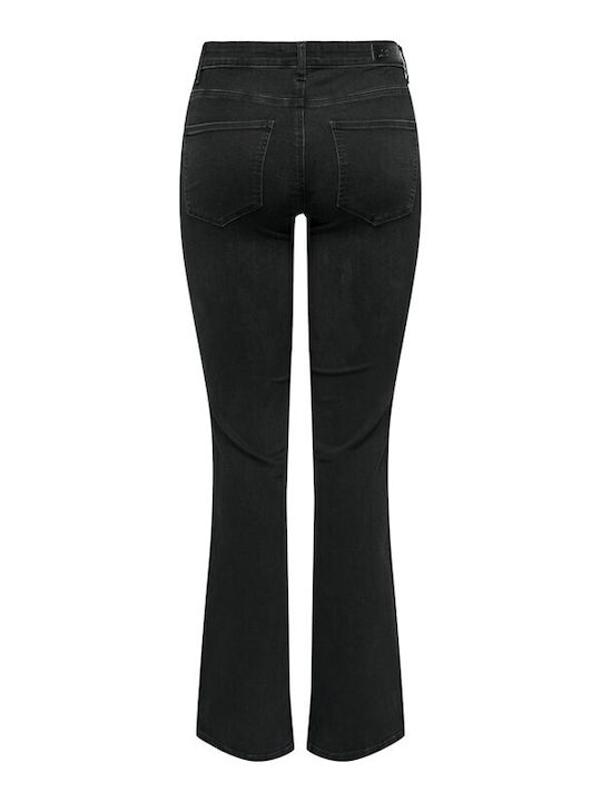 Only High Waist Women's Jean Trousers Flared Black