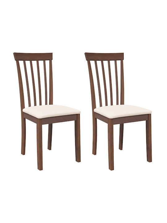 Dining Room Wooden Chair Coffee 43x50x94cm 2pcs