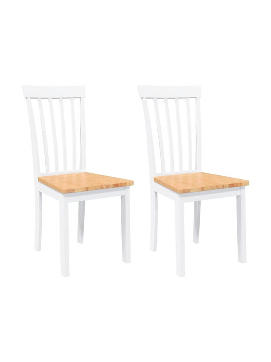 Dining Room Wooden Chair White 43x50x94cm 2pcs