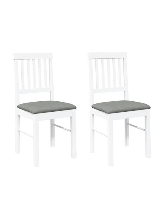 Dining Room Wooden Chair White 42.5x44.5x90cm 2pcs