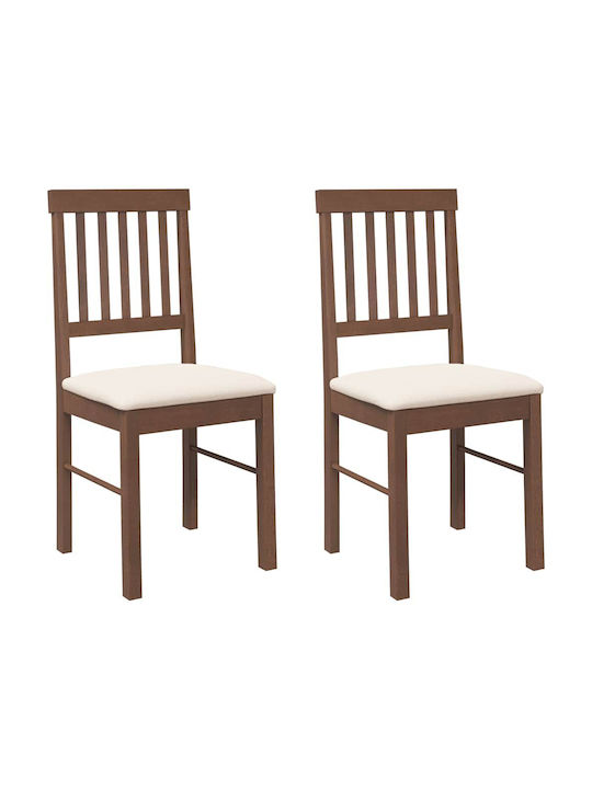 Dining Room Wooden Chair Coffee 42.5x44.5x90cm 2pcs