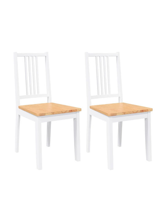 Dining Room Wooden Chair White 40x47.5x89cm 2pcs