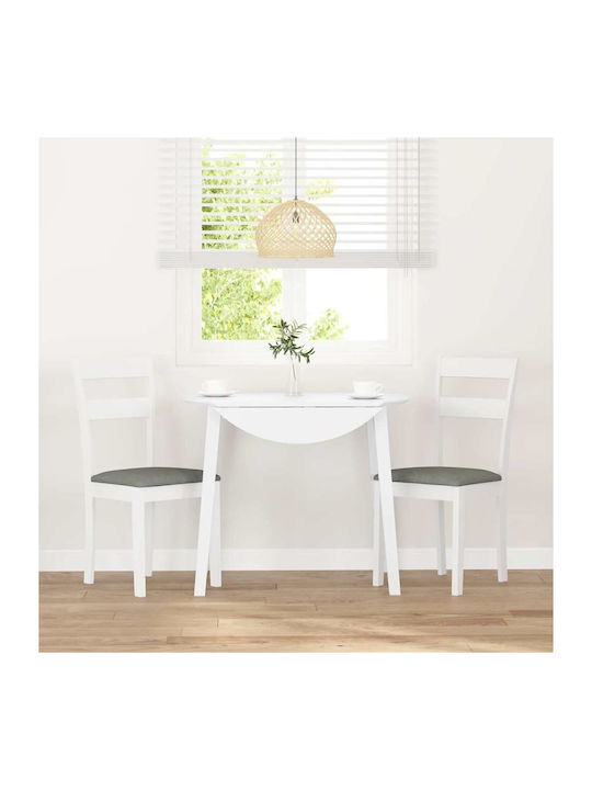 Scaune Sala de mese Lemn Alb 2buc 40x48x89buc