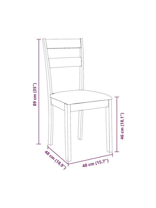 Scaune Sala de mese Lemn Alb 2buc 40x48x89buc