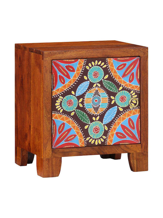Κομοδίνο από Μασίφ Ξύλο Μπεζ 40x30x45cm