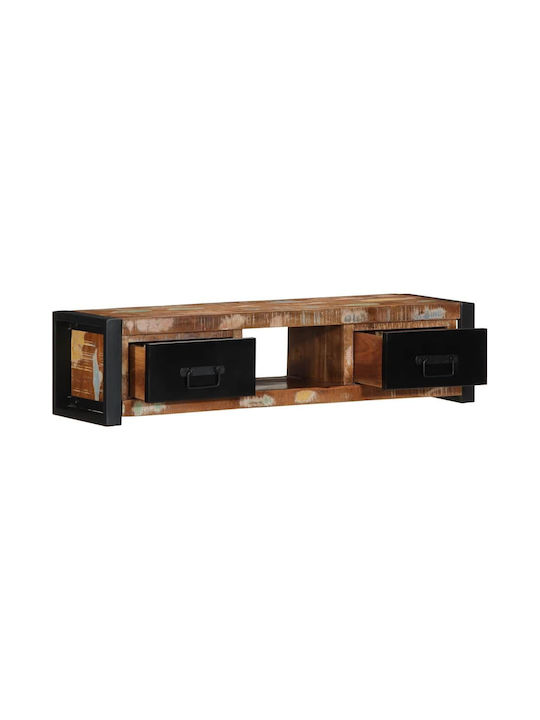 TV Stand from Metal & Solid Wood Coffee L100xW30xH25cm