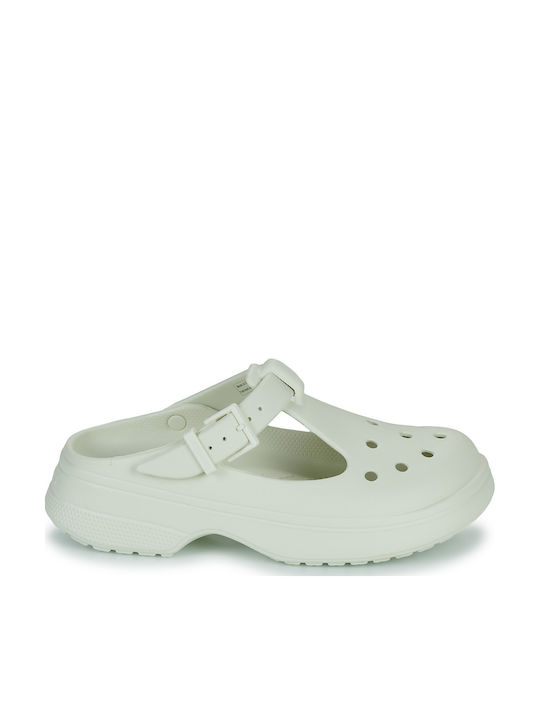 Crocs Classic Mary Jane Γυναικεία Σαμπό Λευκά