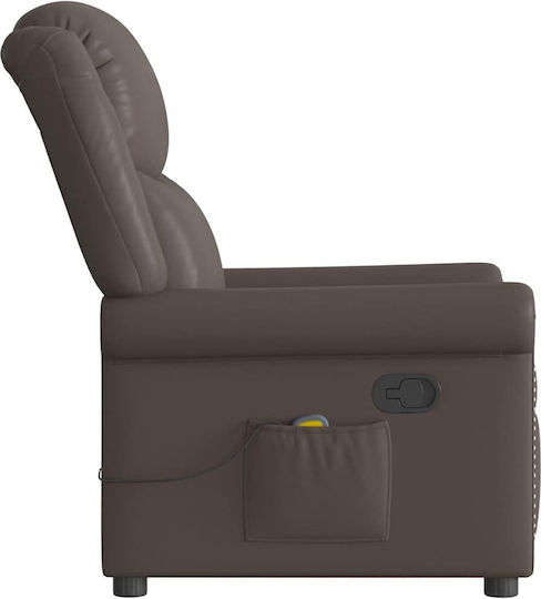 Relaxsessel Friseurwaschbecken mit Fußhocker aus echtem Leder Coffee 77x92.5x99cm