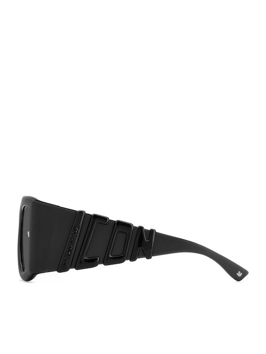 Dsquared2 Icon Unisex Γυαλιά Ηλίου με Μαύρο Κοκκάλινο Σκελετό και Μαύρο Φακό ICON 0024/S 003IR
