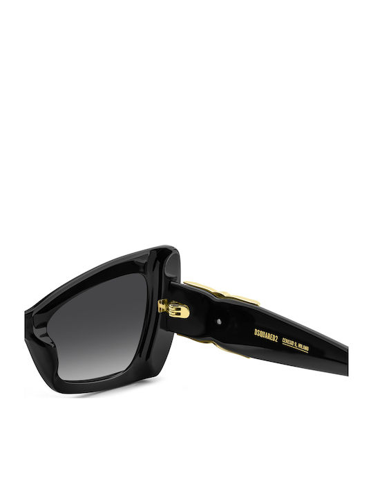 Dsquared2 Unisex Γυαλιά Ηλίου με Μαύρο Κοκκάλινο Σκελετό και Μαύρο Φακό D2 0170/S 807/9O