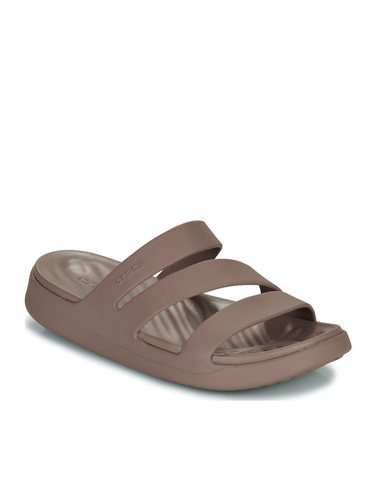 Strappy Women's Flip Flops Brown