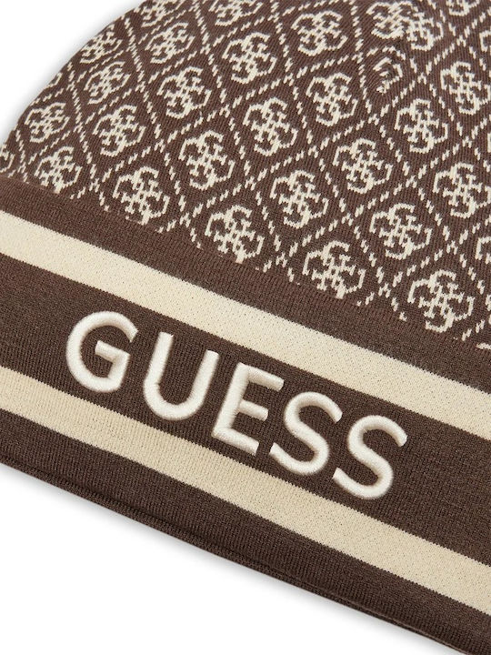 Guess Beanie Unisex Beanie Knitted in Brown color