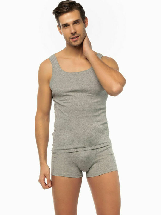 Minerva Men's Undershirt Sleeveless Grey Melange