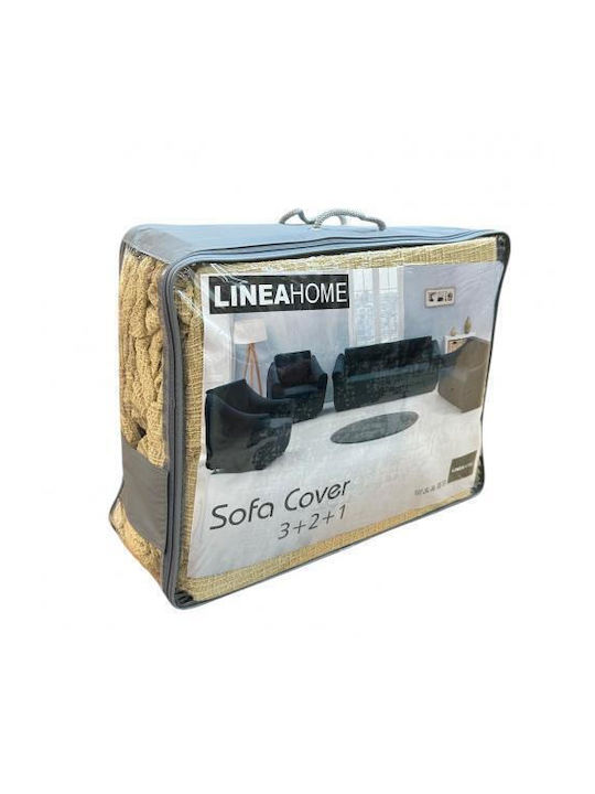 Linea Home Victoria Elastische Abdeckung für Wohnzimmerset Gold 1Stück LH2020840-1