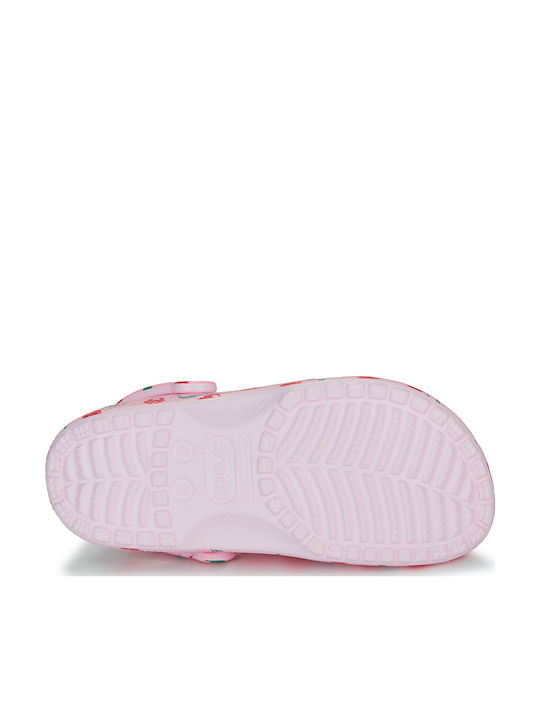 Crocs Classic Fresh Fruits Γυναικεία Σαμπό Ροζ