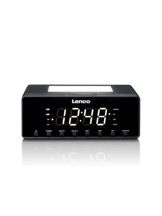 Lenco Tabletop Digital Clock with Alarm & Radio White CR-540BK