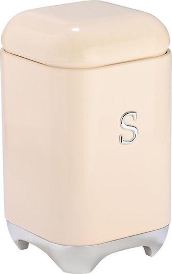 Estia Epoque Vase für Zucker mit Deckel Metallisch Beige 11x11x18.8cm Estia Epoque Vase für Zucker mit Deckel Metallisch Beige 11x11x18.8cm