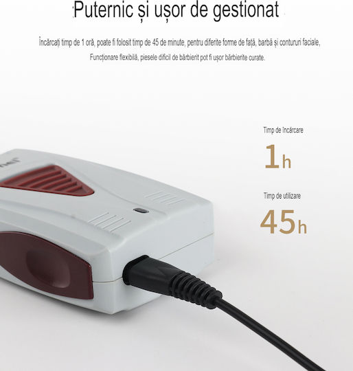 Kemei White KM-3382 Foil Electric Shaver Face Rechargeable