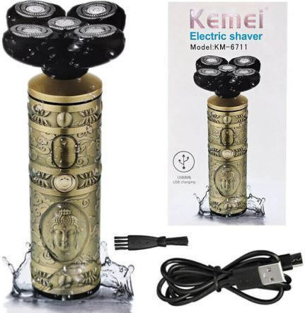 Kemei KM-6711 Περιστρεφόμενη Ξυριστική Μηχανή Προσώπου Επαναφορτιζόμενη