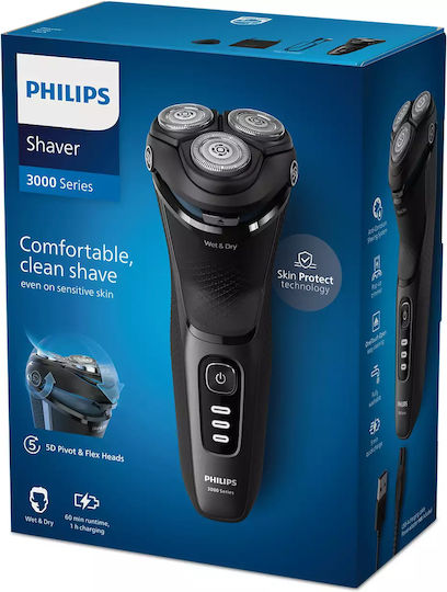 Philips Series 3000 S3244/12 Περιστρεφόμενη Ξυριστική Μηχανή Προσώπου Επαναφορτιζόμενη