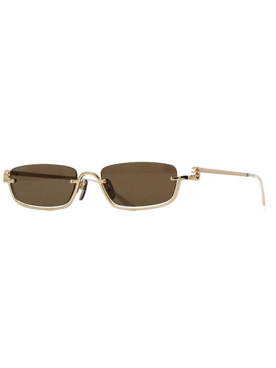 Gucci Unisex Sunglasses with Gold Metallic Frame and Grey Lens GG1278S 001