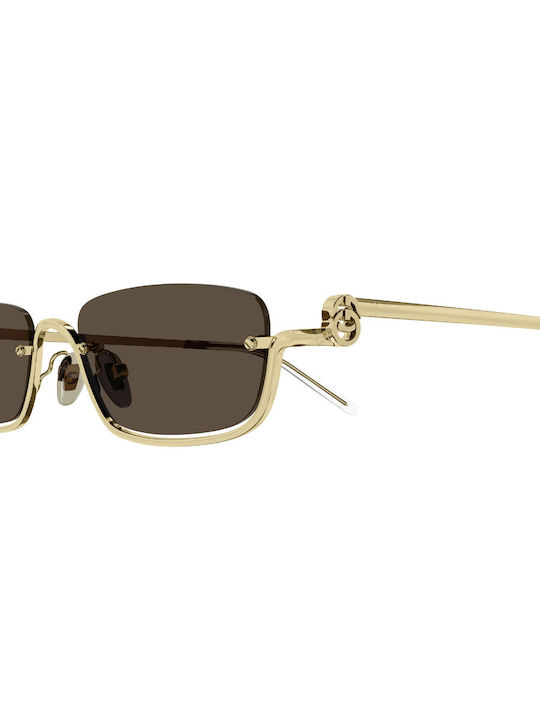 Gucci Unisex Sunglasses with Gold Metallic Frame and Grey Lens GG1278S 001