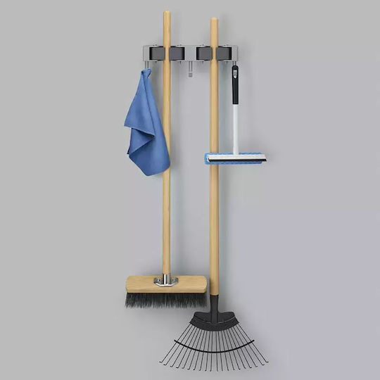 Wall Mount for Brooms and Mops Plastic 21.5 X 6 X 6.5 Cm Hang-up 2 Metaltex 294900