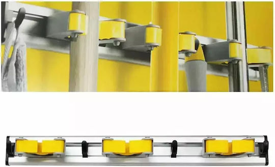 Wall-Mounted Aluminum Broom Mop Holder 3 Slots 42 X 6.5 X 5 Apex 50910