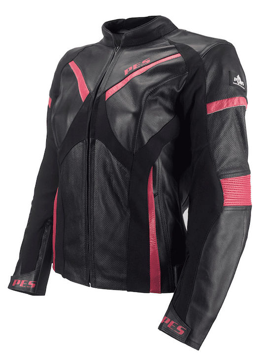 Femeiesc Geacă de motocicletă De piele Waterproof Black Pink