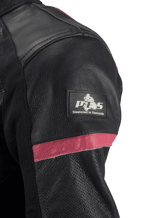 Femeiesc Geacă de motocicletă De piele Waterproof Black Pink