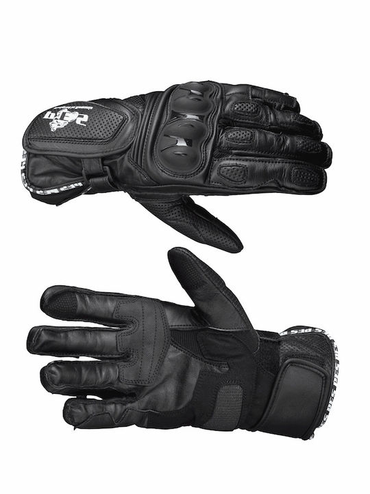 Winter Herren Motorradhandschuhe Leder Schwarz