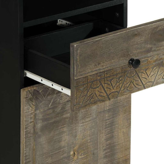 vidaXL Στήλη Μπάνιου Δαπέδου Μ38xΒ33xΥ160cm Μαύρη
