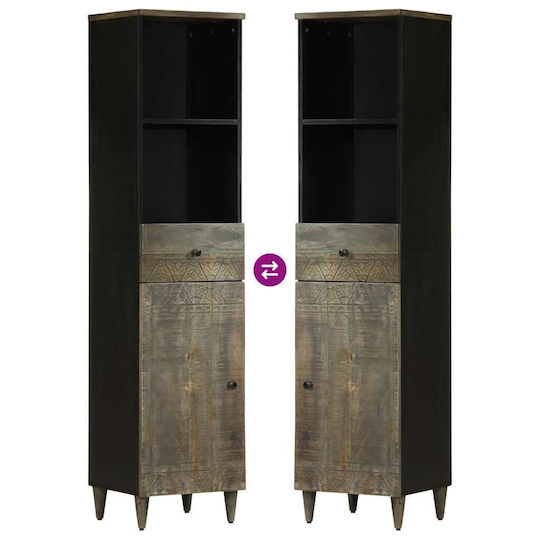 vidaXL Στήλη Μπάνιου Δαπέδου Μ38xΒ33xΥ160cm Μαύρη