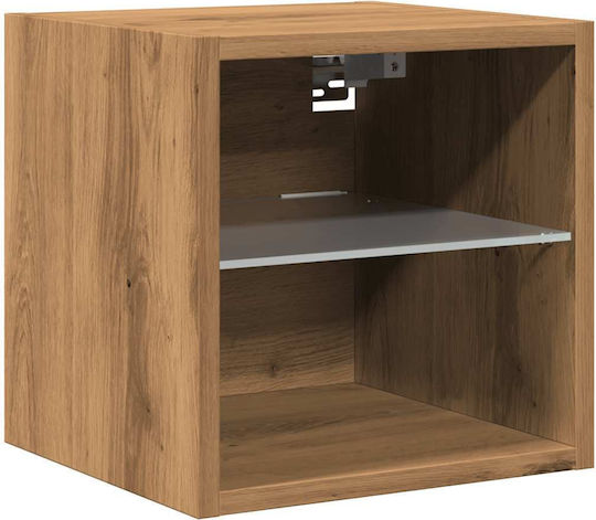 Wall Shelves with LED Brown 2 Pieces 30x28.5x30cm