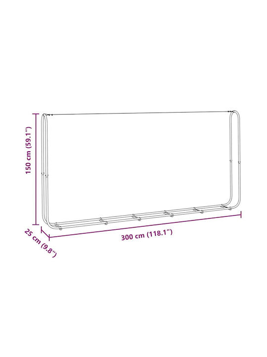 vidaXL Καυσόξυλων Inox Ράφι Αποθήκευσης Ξύλων 300x25x150cm Ασημί