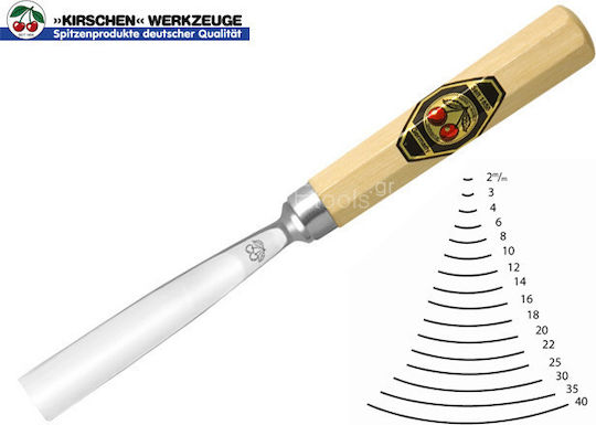 Kirschen 3105030 Wood Carving Chisel Straight Blade Slightly Curved Edge 30mm