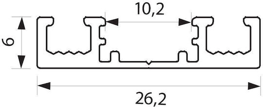 Μαγνητική Ράγα 2 Μέτρων Slimtrack Μαύρη Viv004936